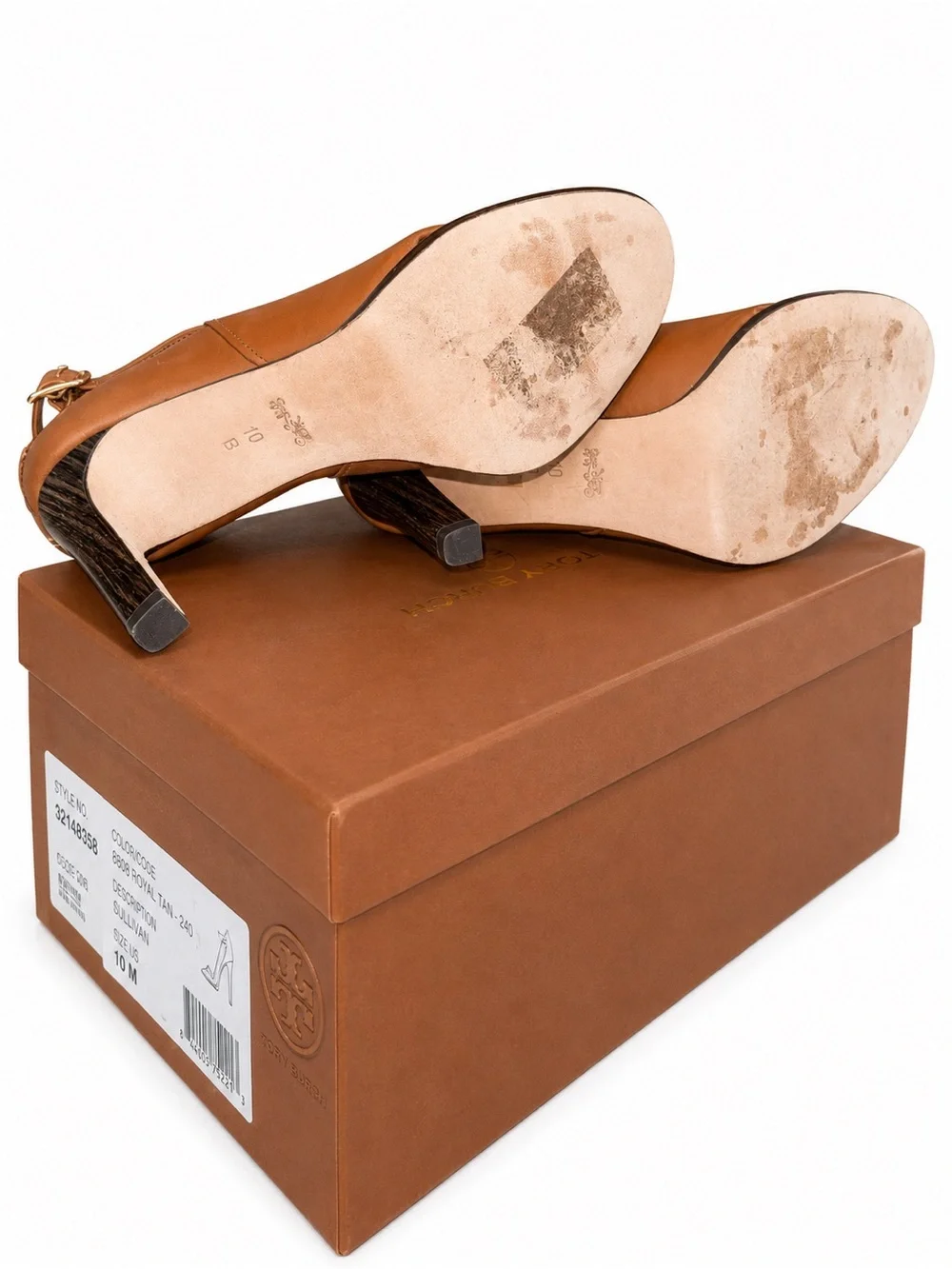 Coach Cognac Leather Peep-Toe Heel Booties